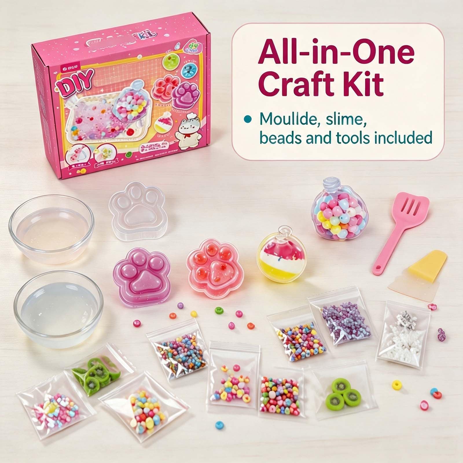 DIY Fried Ice Squishy Toy Kit, Katzenpfote Fried Ice Handmade (Alle)
