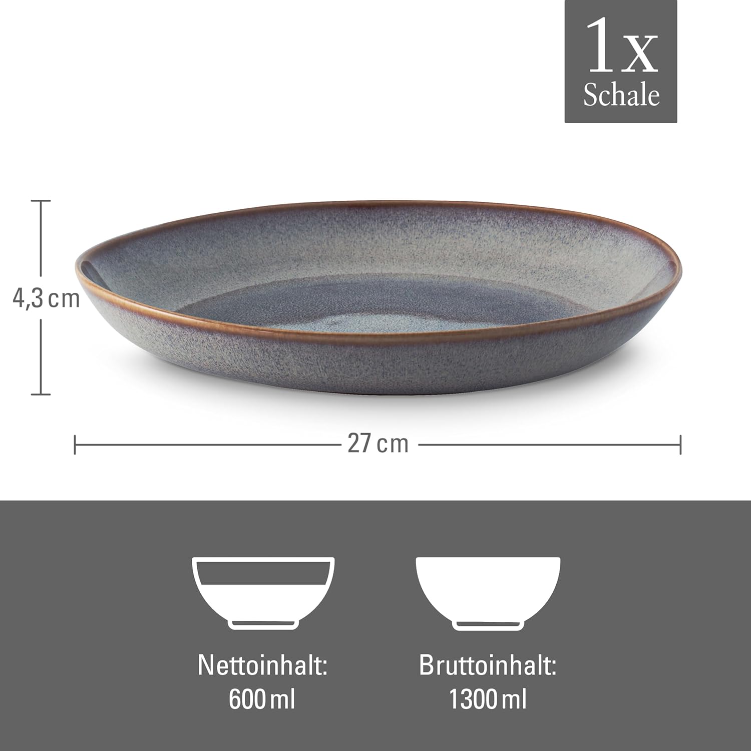 Like. By Villeroy and Boch – Lave Beige Shallow Bowl, 11 x 10.75 x 1.75 in, Beautiful Bowl Made From Stoneware For Side dishes and Larger Meals, Dishwasher and Microwave-Safe