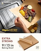 Vista 2 de Katbite 350Pcs 9x13 In Parchment Paper Sheets, Heavy Duty Unbleached Baking Paper, Non-stick & Oil Proof for Oven, Air Fryer, Grilling, Steaming and