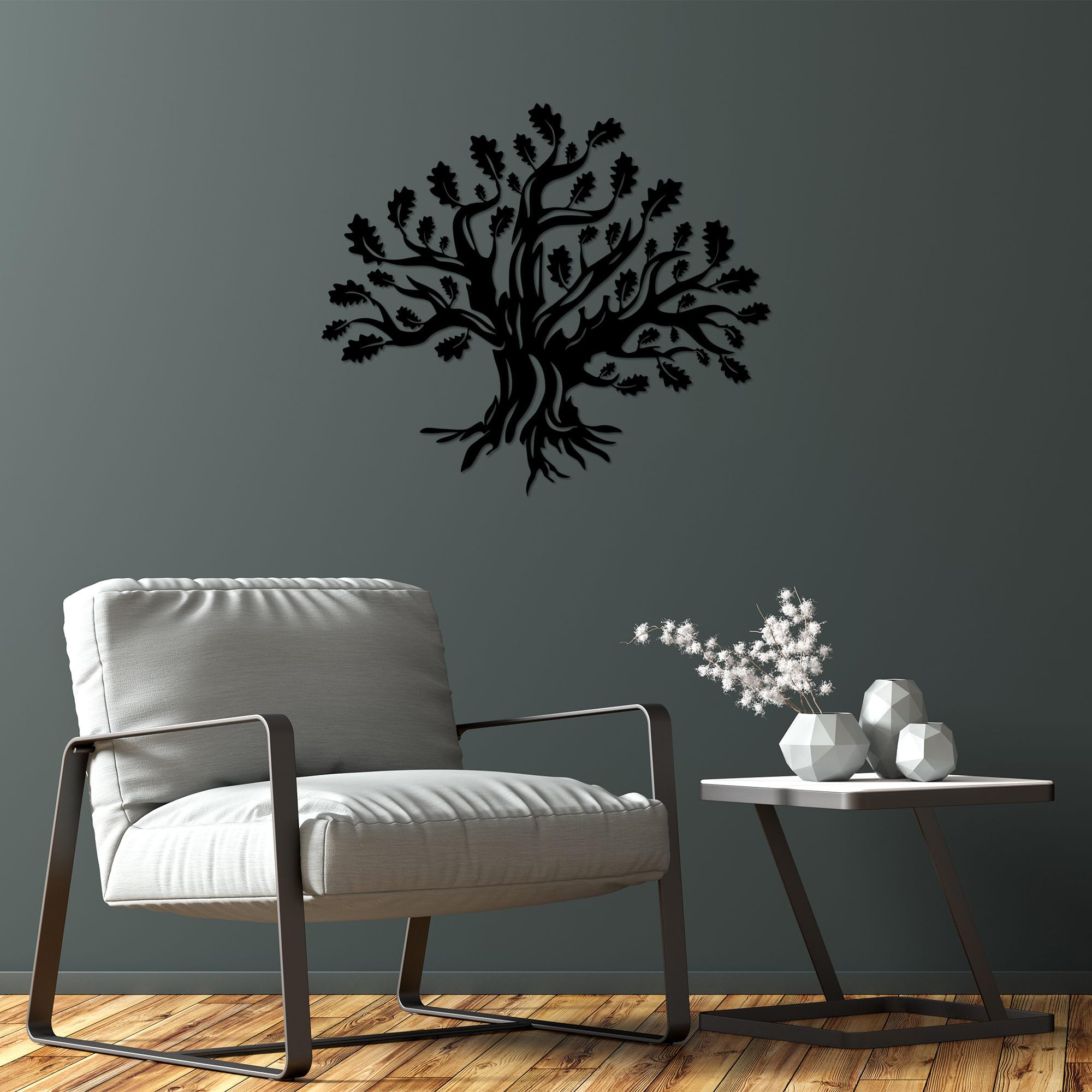 Stylish Black Decorative Metal Wall Accessory, 70 x 61 cm, 100% Metal (1.5 mm Thick), Easy Wall Mounting, Perfect for Modern Home Decor