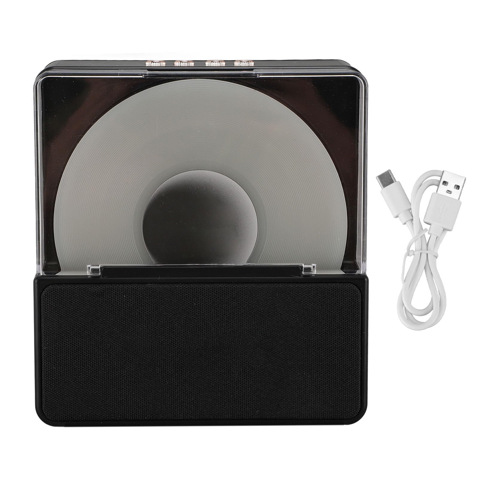 Cuifati Cassa Bluetooth Retro 2 in 1 con Lampada Notturna (BLACK)