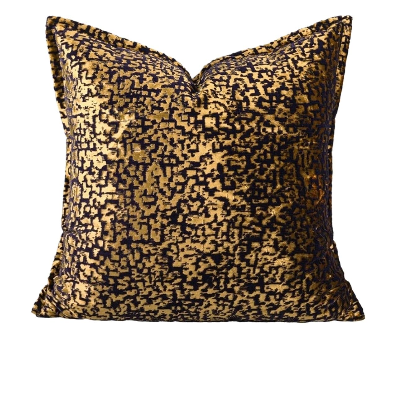 IUVYTA Chenille Pillow Covers Gold Metallic Leopard Panthera Jacquard Lumbar Pillowcase Chenille Oblong Stunning Cushion Cover(50x50cm(NO FILLING) 2)