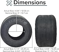 Vista 6 de Neumático Slick sin cámara 10x4.50-5 para triciclos de deriva y karts (Qind)