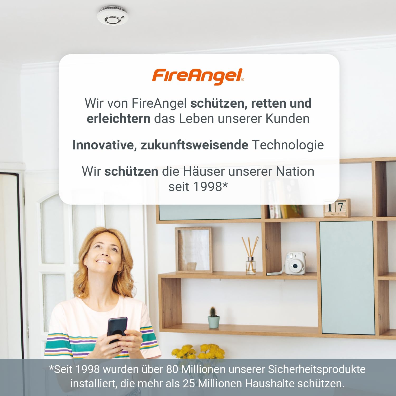 Fire Angel Digitaler Kohlenmonoxidmelder mit Integrierter 10 Jahres Batterie - FA3322 Luftfeuchtigkeits-, Temperatur- und CO-Melder - Tragbar, für Zuhause und Unterwegs - CO Warner