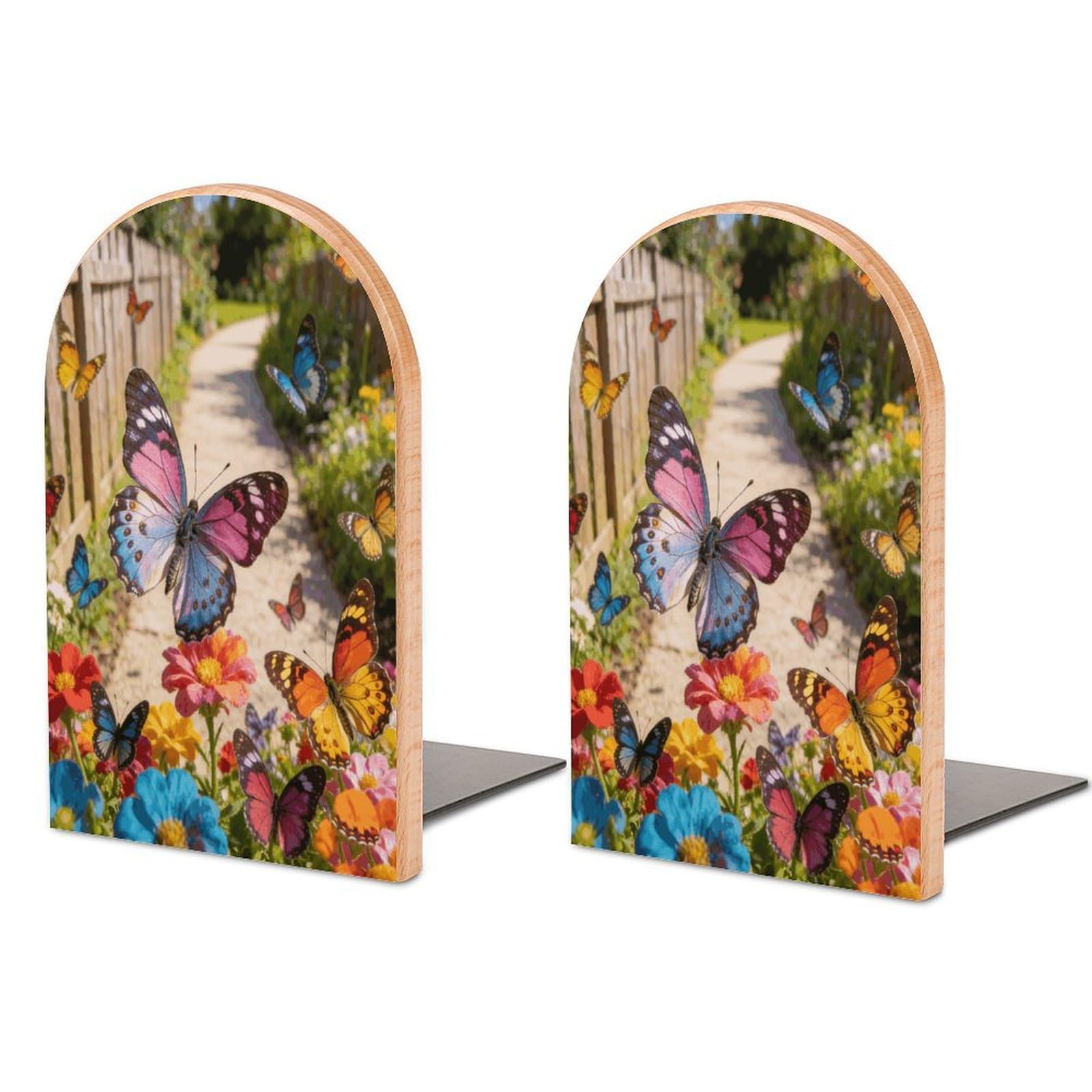 Sujetalibros de madera antideslizante Butterfly para sujetar libros pesados