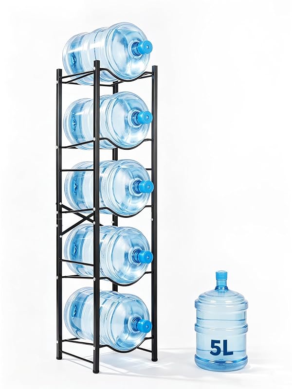 Garvee 5 Gallon Water Bottle Holder for 5 Bottles,5 Tiers Single Row,Black by Garvee - Used condition - US$34.80