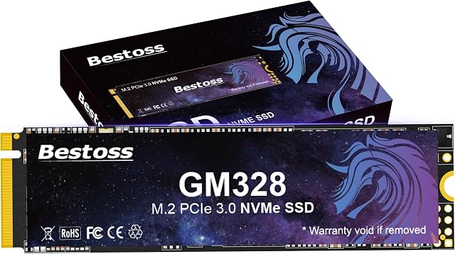 Bestoss 512GB NVMe M.2 SSD PCIe 3.0 SSD, 3D NAND Interne Solid State Drive, Dynamique SLC Cache, jusqu'à 3500MB/s, pour les étudiants, bureau, jeux, divertissement à domicile, compatible avec le bureau ou ordinateur portable