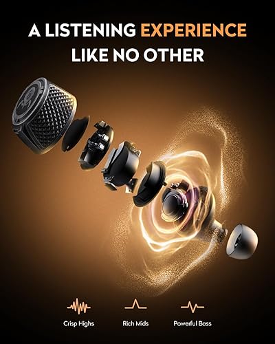 Miniatura 3 de GravaStar Sirius Plus - Audífonos inalámbricos verdaderos, Bluetooth 5.3 con cancelación activa de ruido ANC, tiempo de reproducción de 28 horas,