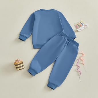GOOCHEER Baby Boy Girl First Birthday Outfit 1 Cake Long Sleeve Pullover Sweatshirt + Long Pants Set Fall Winter Clothes