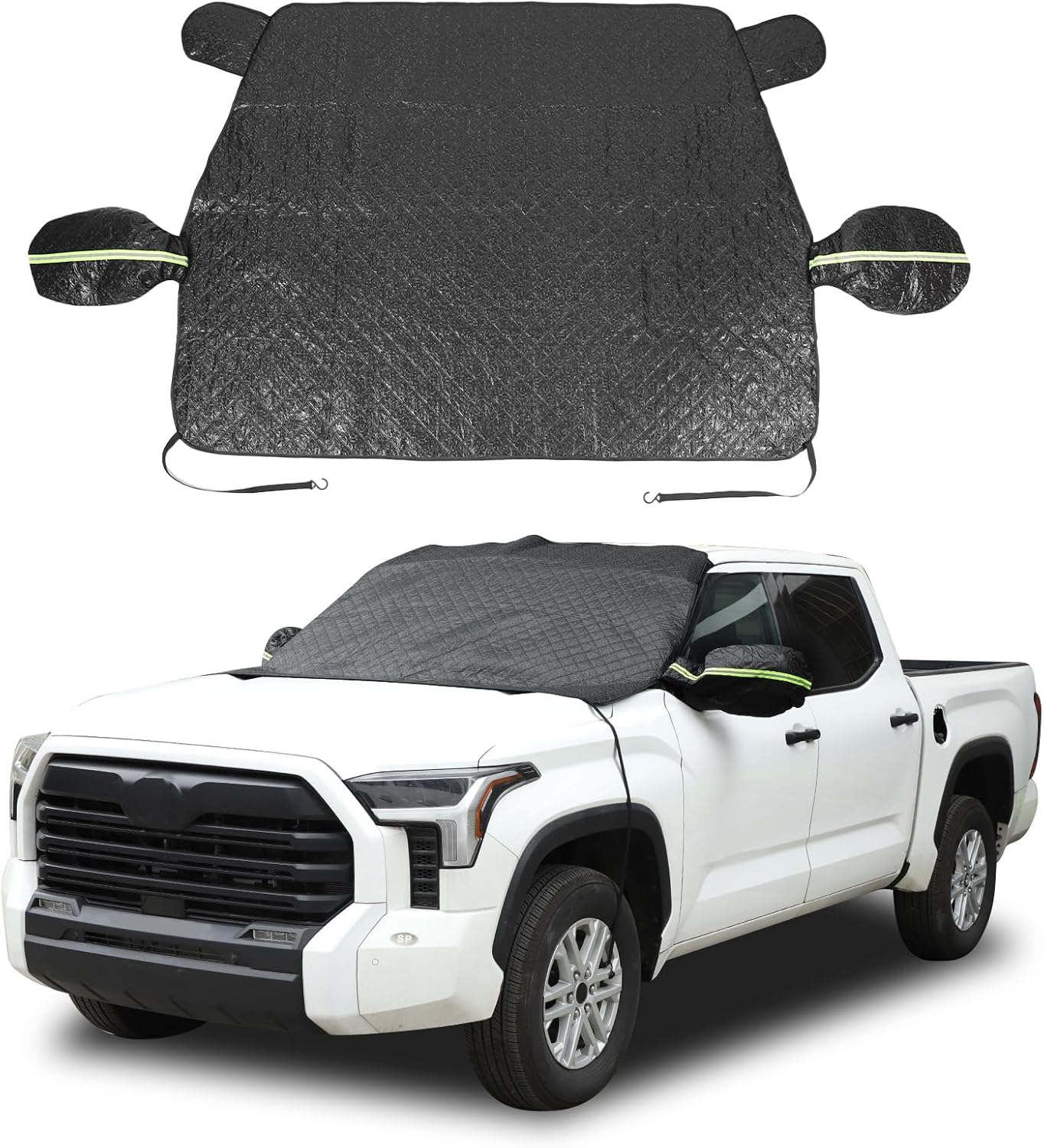 Windshield Snow Cover Fit for Toyota Tundra 2022-2024, Front Windshield Cover for Ice and Snow, Windshield Ice Cover Protects from Rain, Sun, Frost (Black)