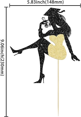 Miniatura 2 de Gyufise 1 decoración de pastel de graduación 2023 con tapa de graduación con purpurina, diploma de tacón alto para niña, selección de pastel de