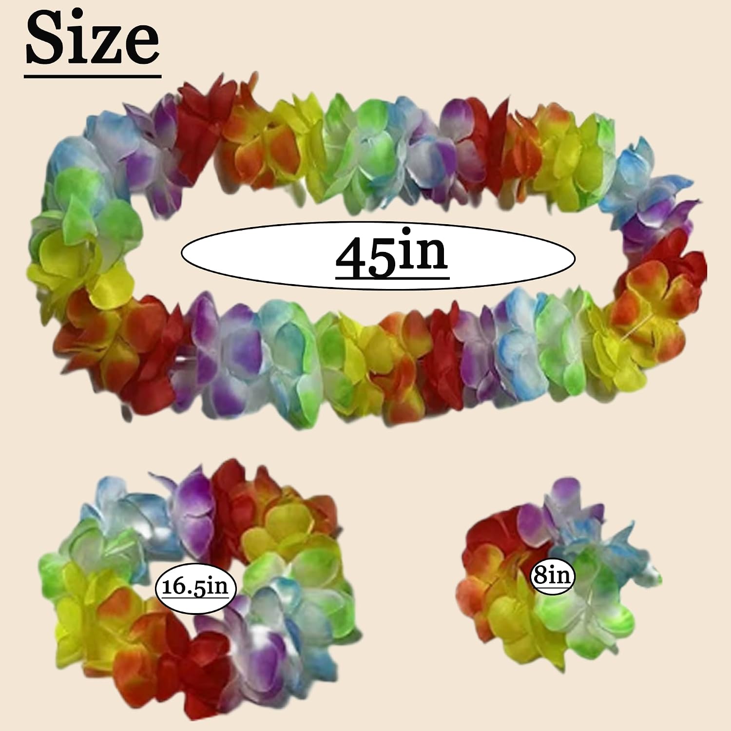 4PCS Hawaiian Lei Gender Reveal Party Leis for Party Tropical Flower Ribbon Lei Necklace for Summer Beach Pool Graduation Dance Party Favor Decoration Red