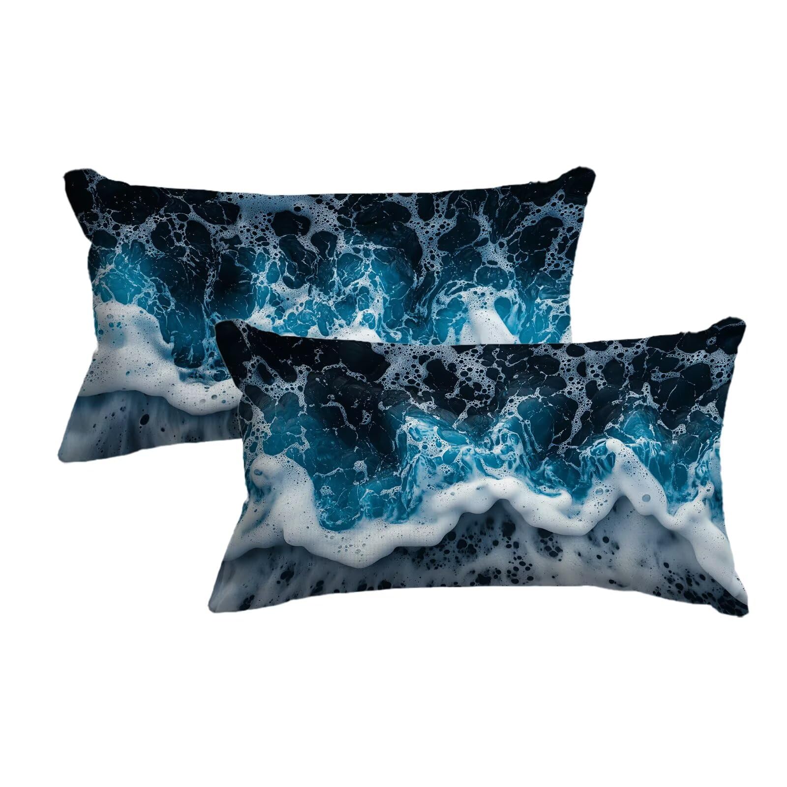 Housse coussin extérieur bleu déperlate contre humidité canapé lit