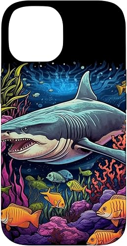 Vista 4 de Funda para iPhone 12/12 Pro Tiger Shark Sea Ocean Underwater Shark Lover