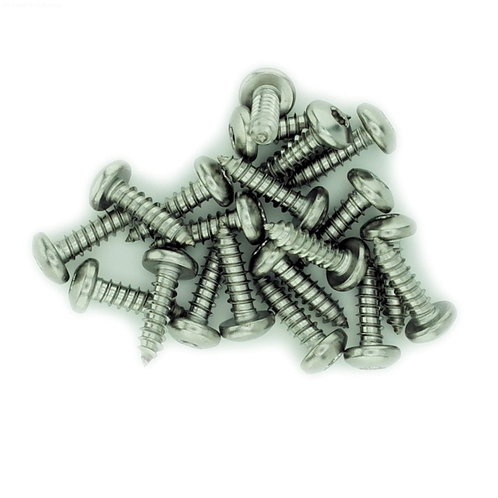 Singularity Supplies No.10 X 0.975 (4.8Mm X 25Mm) Tx Pan Self-Tapping Screw - Stainless Steel (A2) (Pack Of 20)