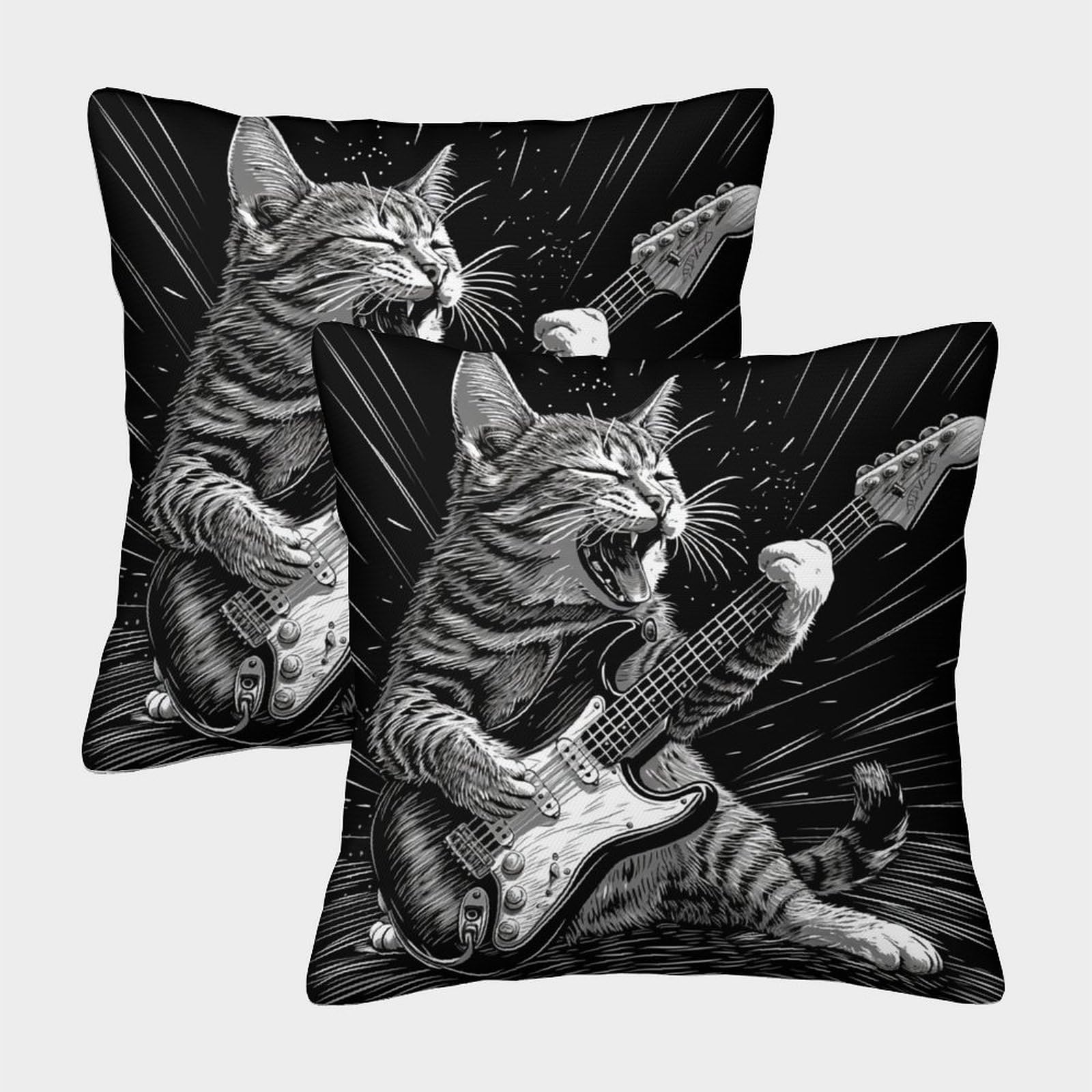 Noveaurora Style-7 Cat Pillow Cases Homeware Cushions Invisible Zipper Decorative 2Pc Set For Bedroom Couch Car 45X45cm