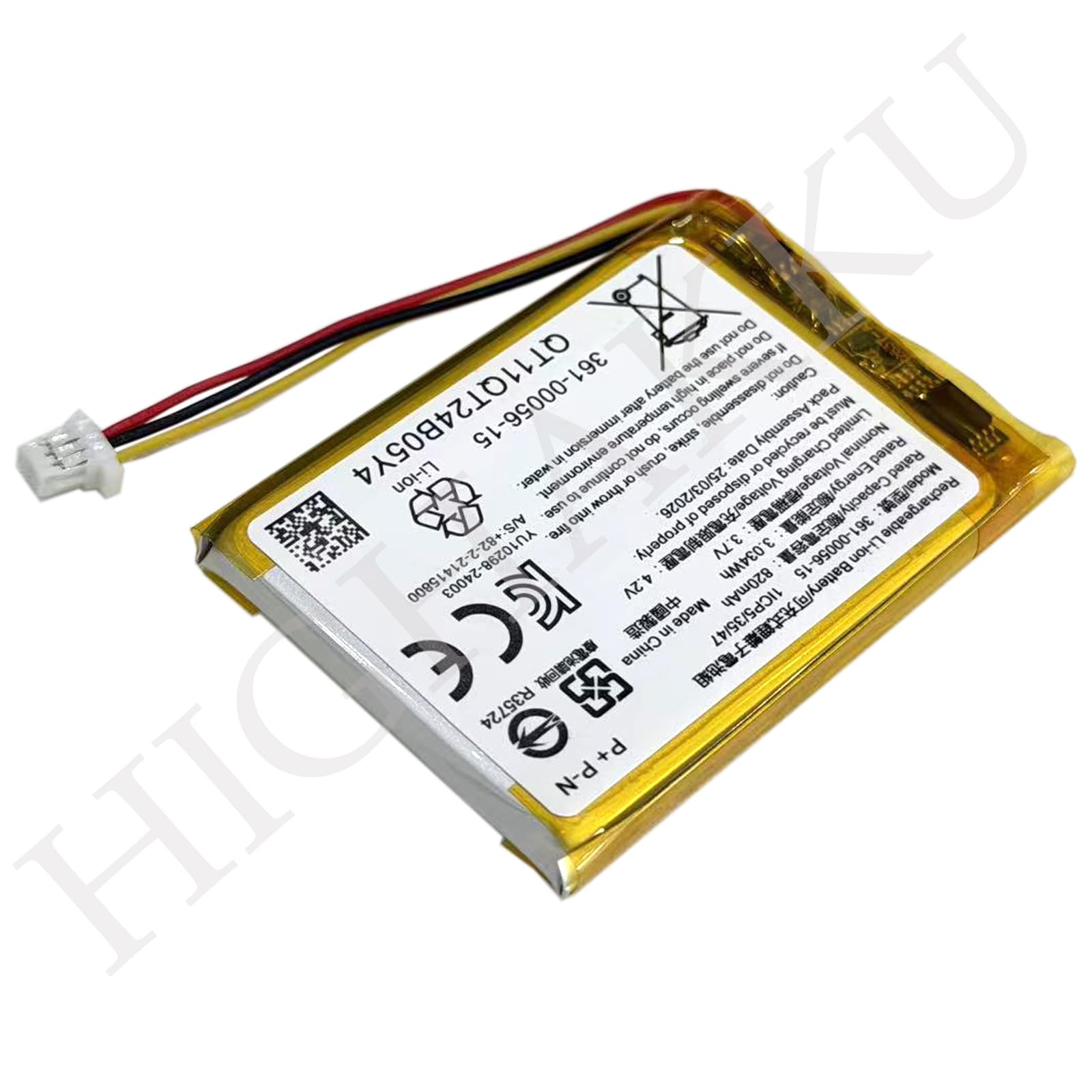820mAh Ersatzakku Batterie 361-00056-15 361-00056-09 361-00056-07 kompatibel mit Gar-min 010-11925-10 Pro 70, Pro 550, PT5, PT6, PT10, TB10, Sport Pro GPS Dog Training Collars