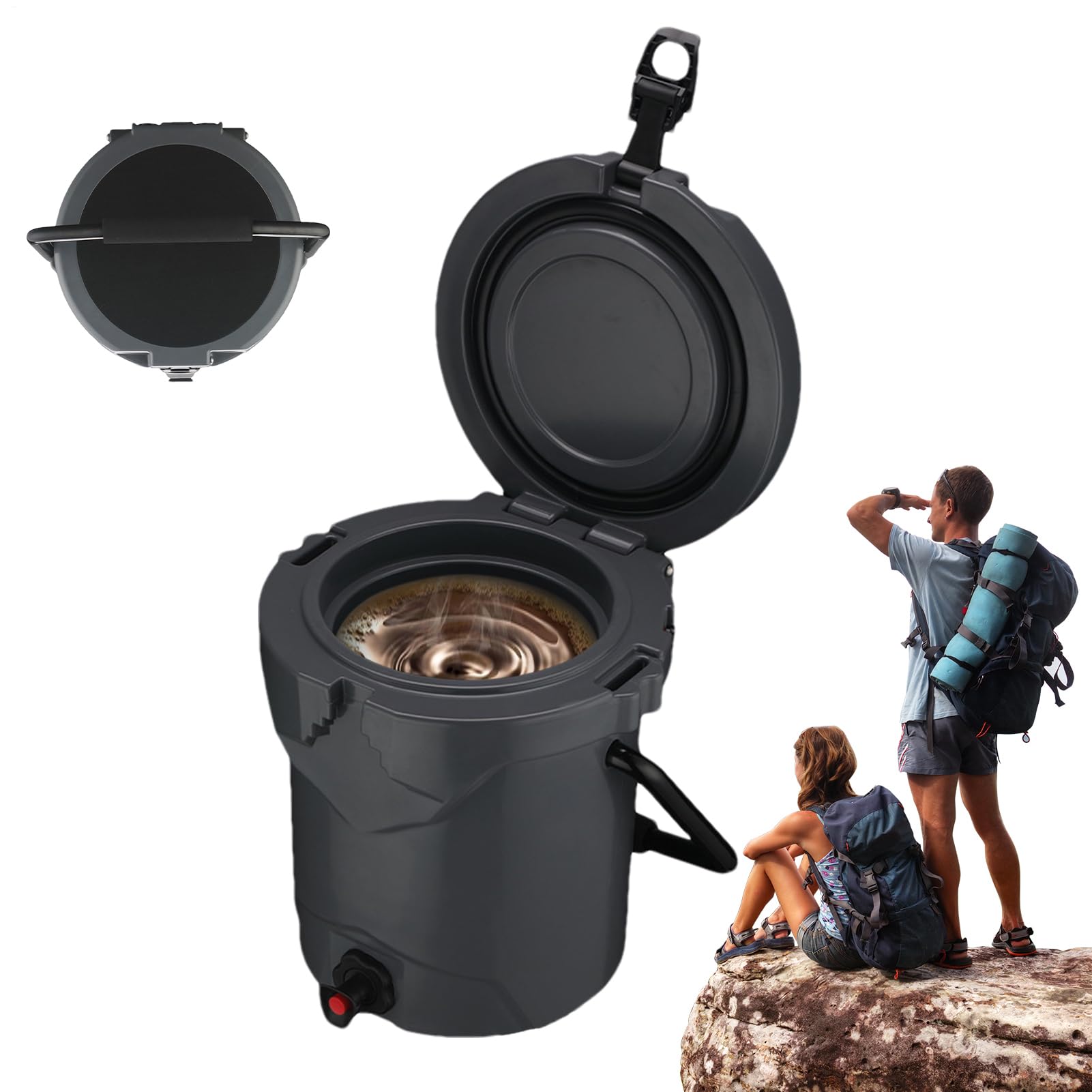 Frigo Portatile per Auto Portavivande Isolato | Distributore Bevande Isolato per Campeggiatori Escursionisti Spiaggia Picnic Eventi Sportivi Pesca Viaggi Stradali Feste in