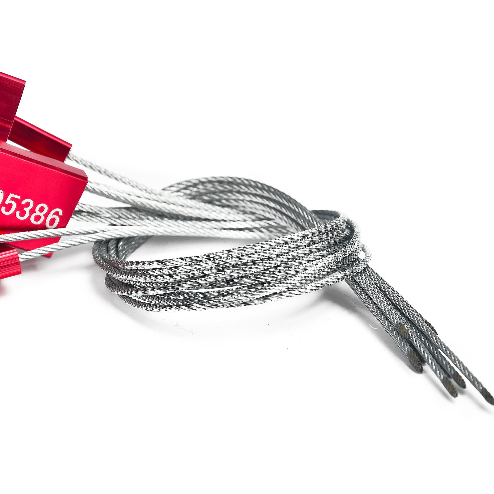 100 sellos de cable de metal numerados de alambre de acero a prueba de manipulaciones, sellos de remolque desechables, candado de autobloqueo, rojo