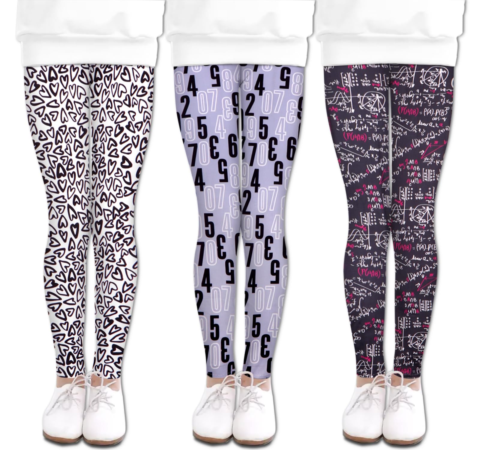 LUOUSE Girls' Leggings Full Length Comfy Pants Trousers 4-13 Years