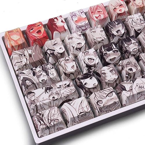 Gliging Anime Keycaps 108 PBT Dye Sublimation OEM Profile Japanese Anime Keycap for 61/87/104/108 Cherry Mx Gateron Kailh Switch Mechanical Keyboard
