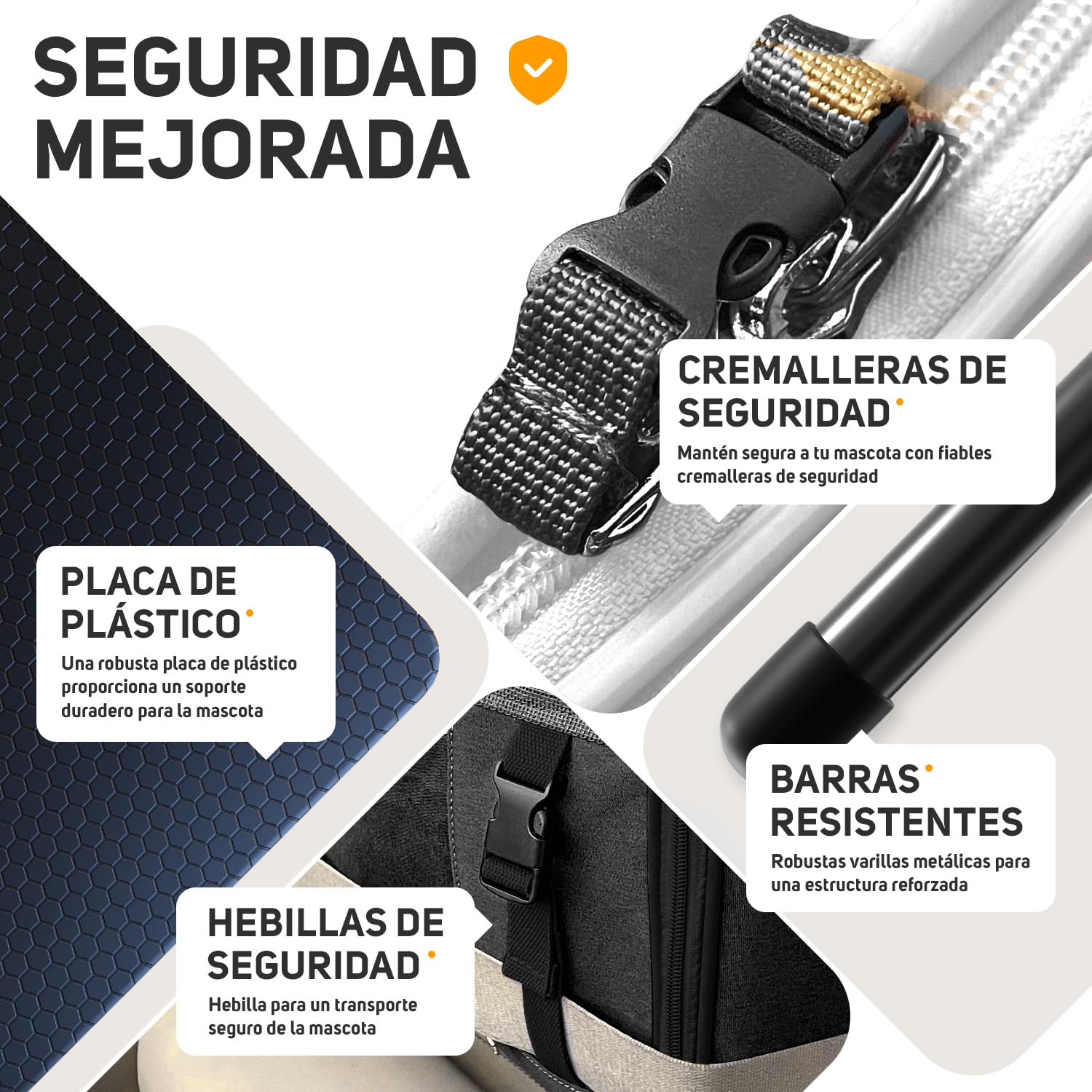 PETPROVED Transportin Perro Gato Grande Transportin Perro Pequeño Coche Mediano Trasportines para Gatos Coche Bolsa Transporte Homologado para Avion Cabina (L Negro)