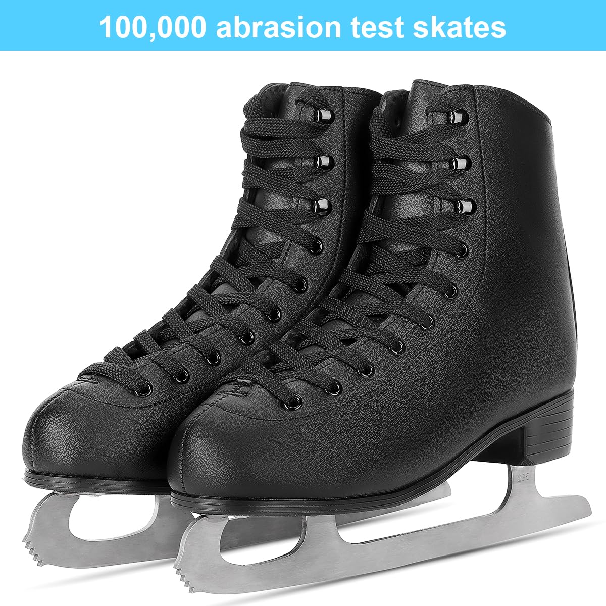 Eiskunstlaufschuhe für Anfänger - Weiß Bequeme Leder Schlittschuhe für Damen, Herren, Jungen & Mädchen (Größe größer 1 Größe)