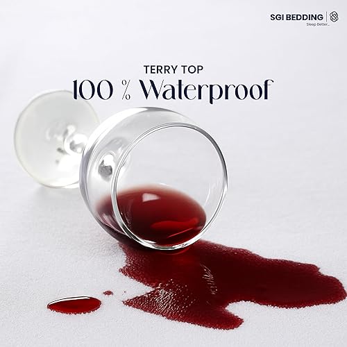 Miniatura 4 de Protector de colchón con parte superior dividida tamaño Queen, impermeable, de calidad premium, suave, sin ruido, 18 pulgadas de profundidad,