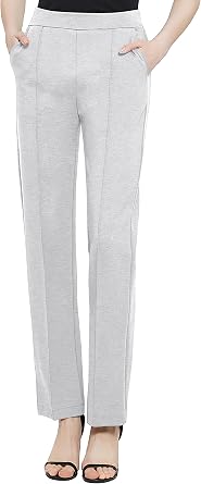Urban CoCo Womens Yoga Dress Pants Stretchy Casual Slacks Straight Leg Work Pants with Pockets
