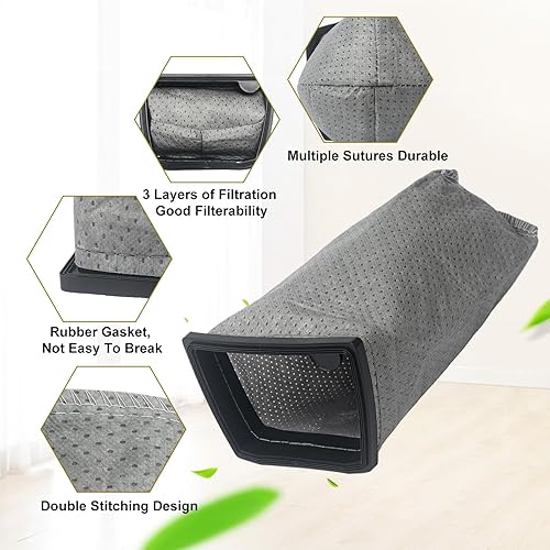 Miniatura 4 de Bolsas de filtro de tela HEPA de repuesto para Hoover Porta Power Swingette S1015 S1029 CH30000 Bolsa de aspiradora comercial de repuesto 43662023