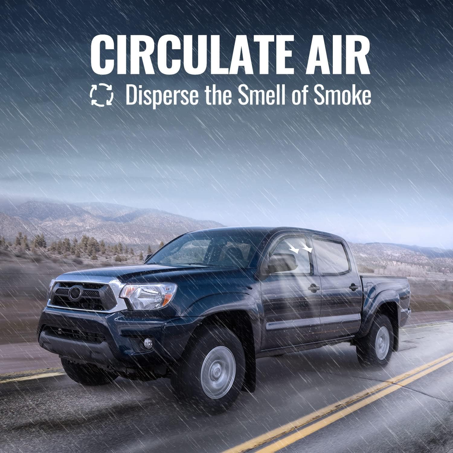 in-Channel Rain Guards Compatible with 2005-2015 Tacoma Double Cab Side Window Deflectors, Vent Window Visors, Front+Rear