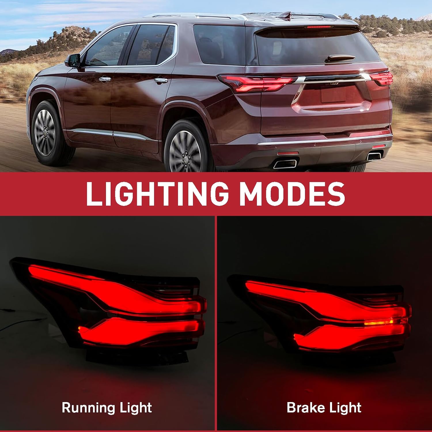 LED Outer Tail Light Rear Lamp Assembly Compatible with 2022-2024 Chvey Traverse Left Driver Side 85133095 86785340 GM2804151