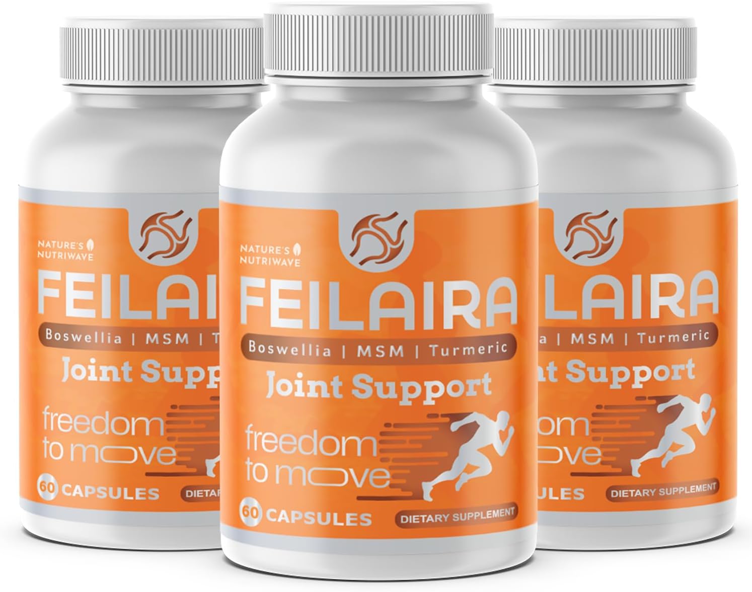 Feilaira – Natural Joint Support Supplement with Glucosamine, Chondroitin, Boswellia, Turmeric & MSM – Non-GMO Formula – Made in USA – 60 Capsules, 30 Servings, 1 Month Supply