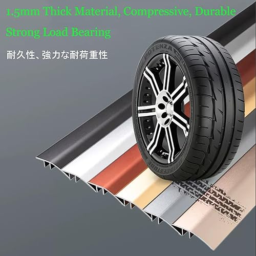 Miniatura 6 de Tira de umbral de puerta de aluminio pesado, borde de puerta de piso, altura de ajuste de 0.2 a 0.6 pulgadas, cubierta de piso laminado de vinilo,