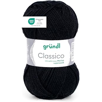 Gr ndl Wool Classico Merino Wool Knitting Yarn 1 Ball 50 g Black