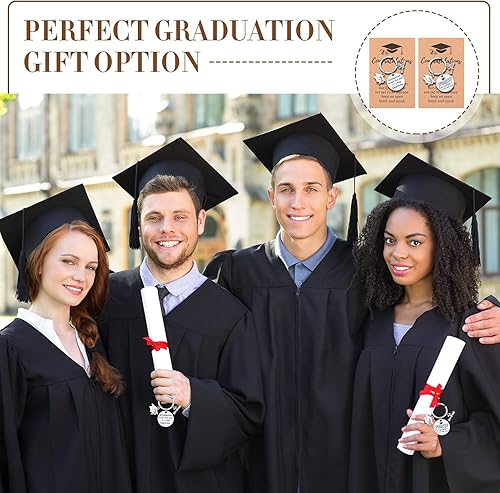 Miniatura 4 de Cunno 12 piezas de regalos de graduación, 6 llaveros de graduación y 6 tarjetas de graduación para clase de 2024 estudiantes universitarios de