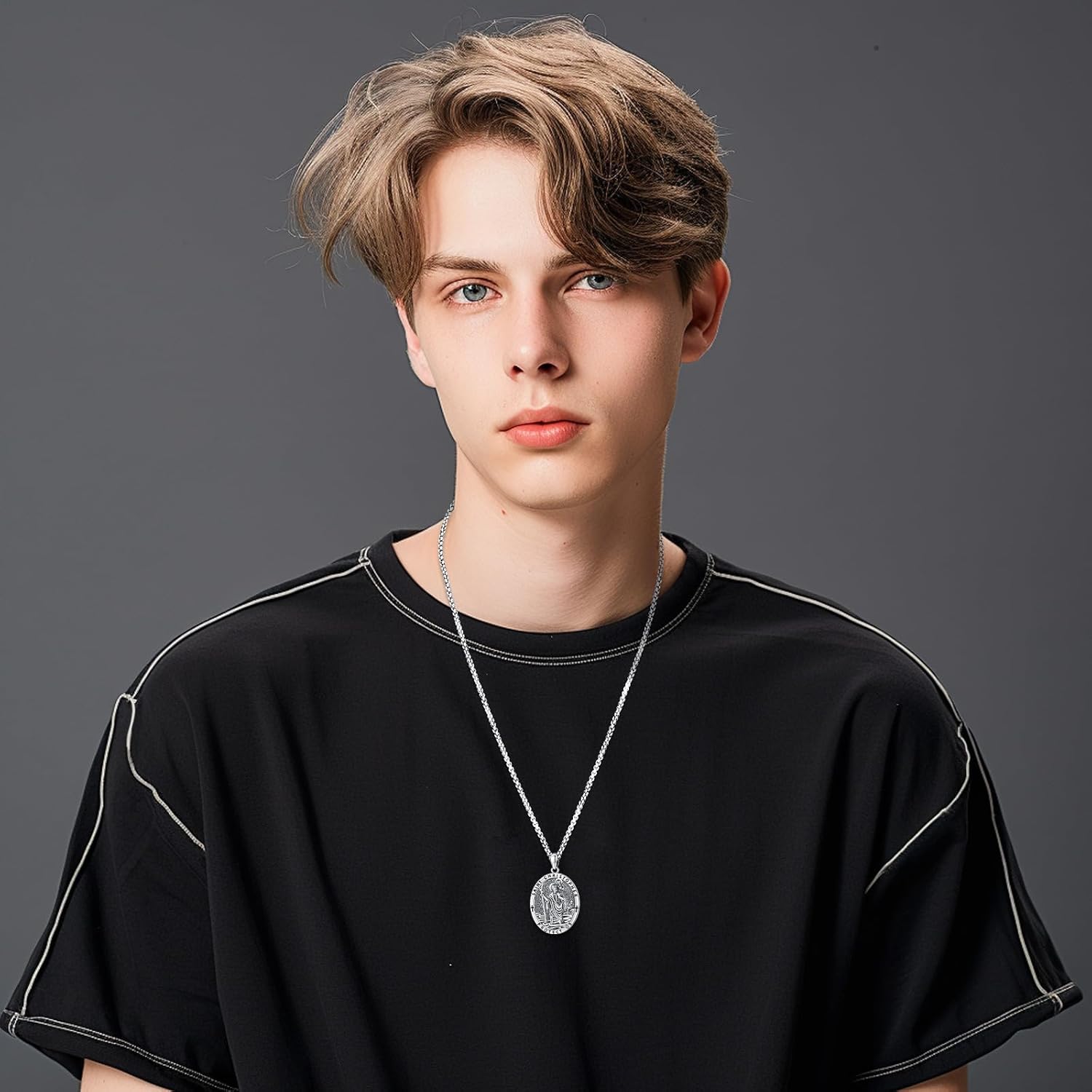 Saint Necklace S925 Sterling Silver Patron St Amulet Medal Protection Pendant Jewelry for Men Women - Image 5