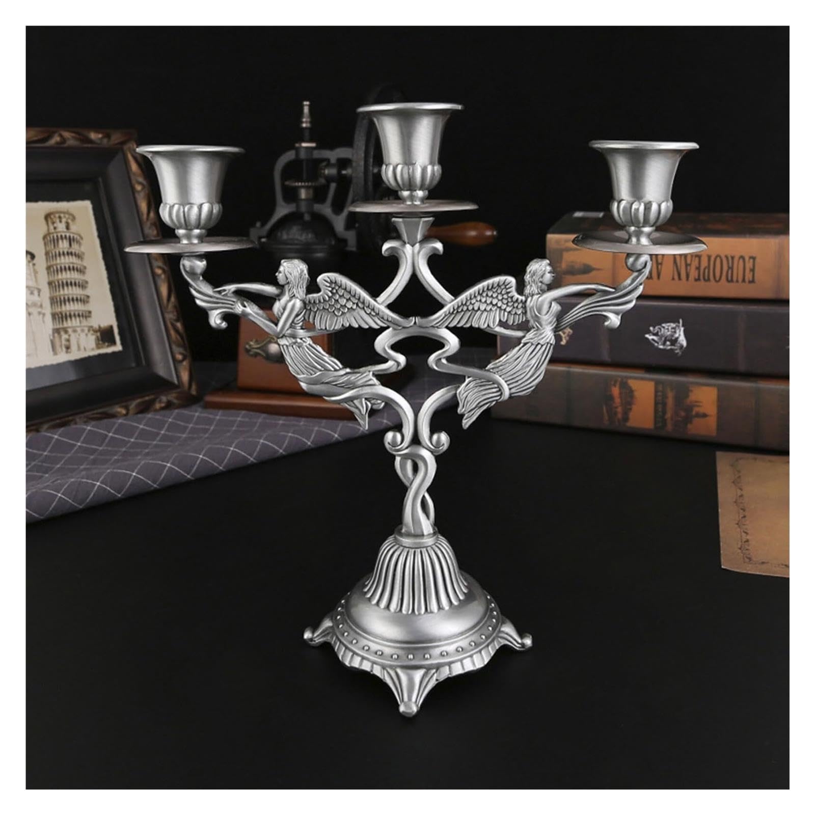 Portacandele Centrotavola con Supporto Conico for candelabri in Metallo for Tavolo Decorazioni per la mensola del Camino