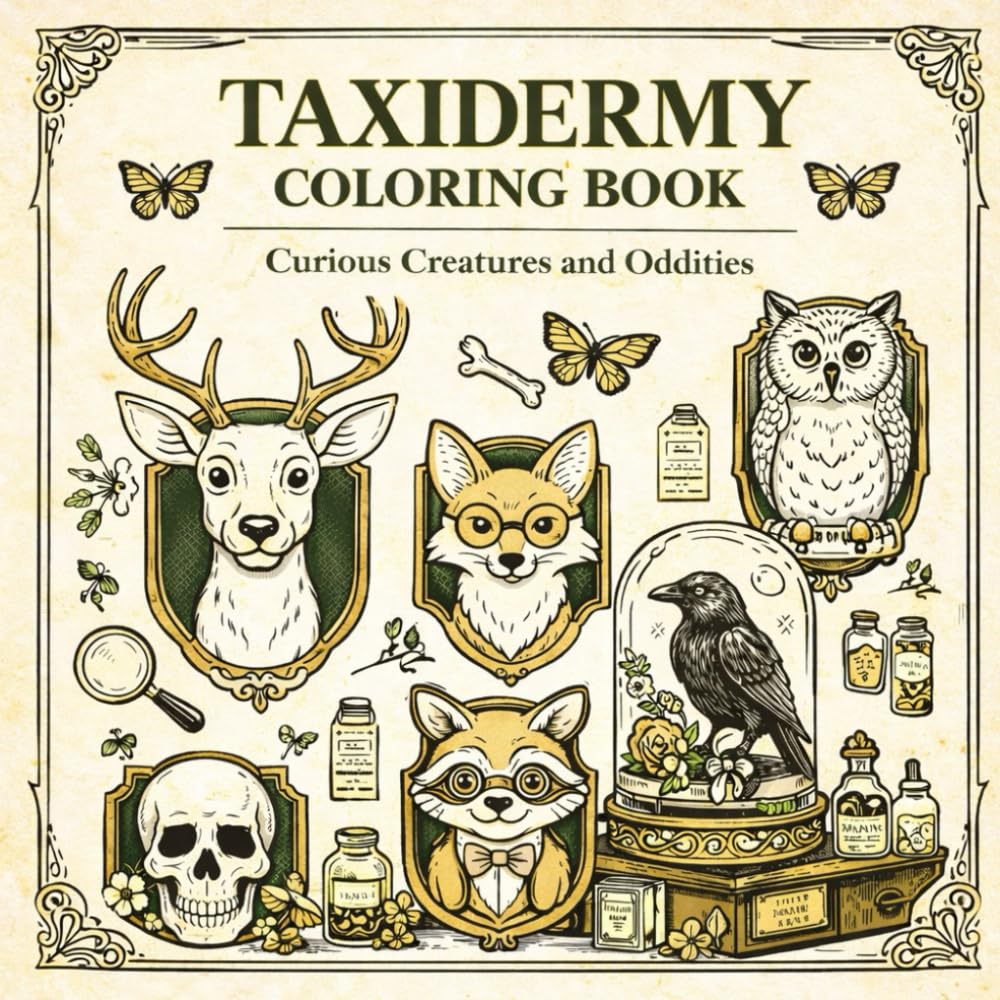 Taxidermy Coloring Book: Curious Creatures and Oddities