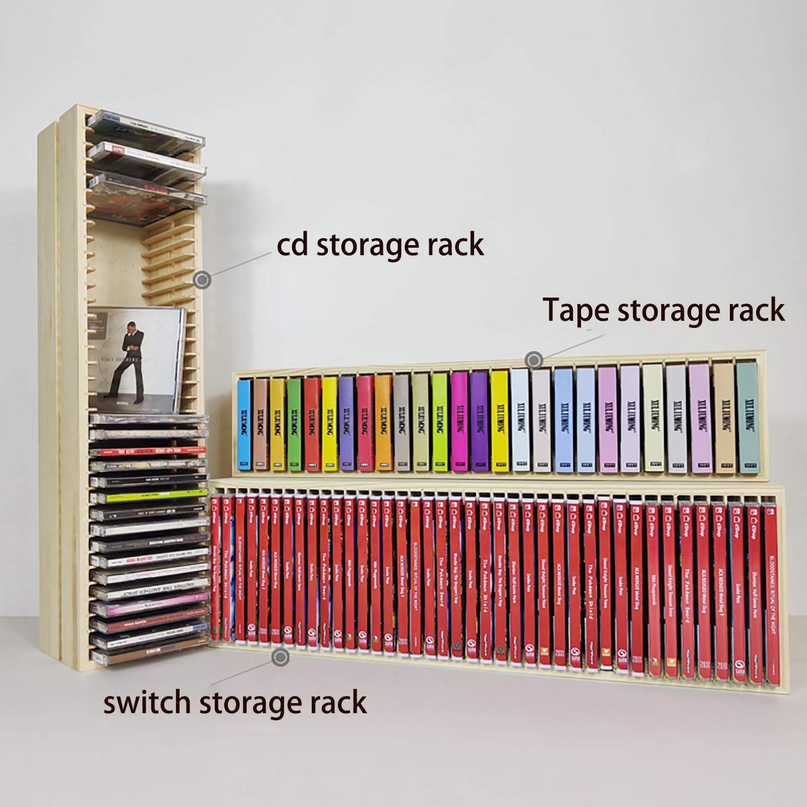 Aufbewahrungsregal fr Schallplatten, Kassetten-Aufbewahrungsbox,  Kassettenregal, fr 26 Kassetten, Platz auf dem Regal, Tisch, Schreibtisch,  ...