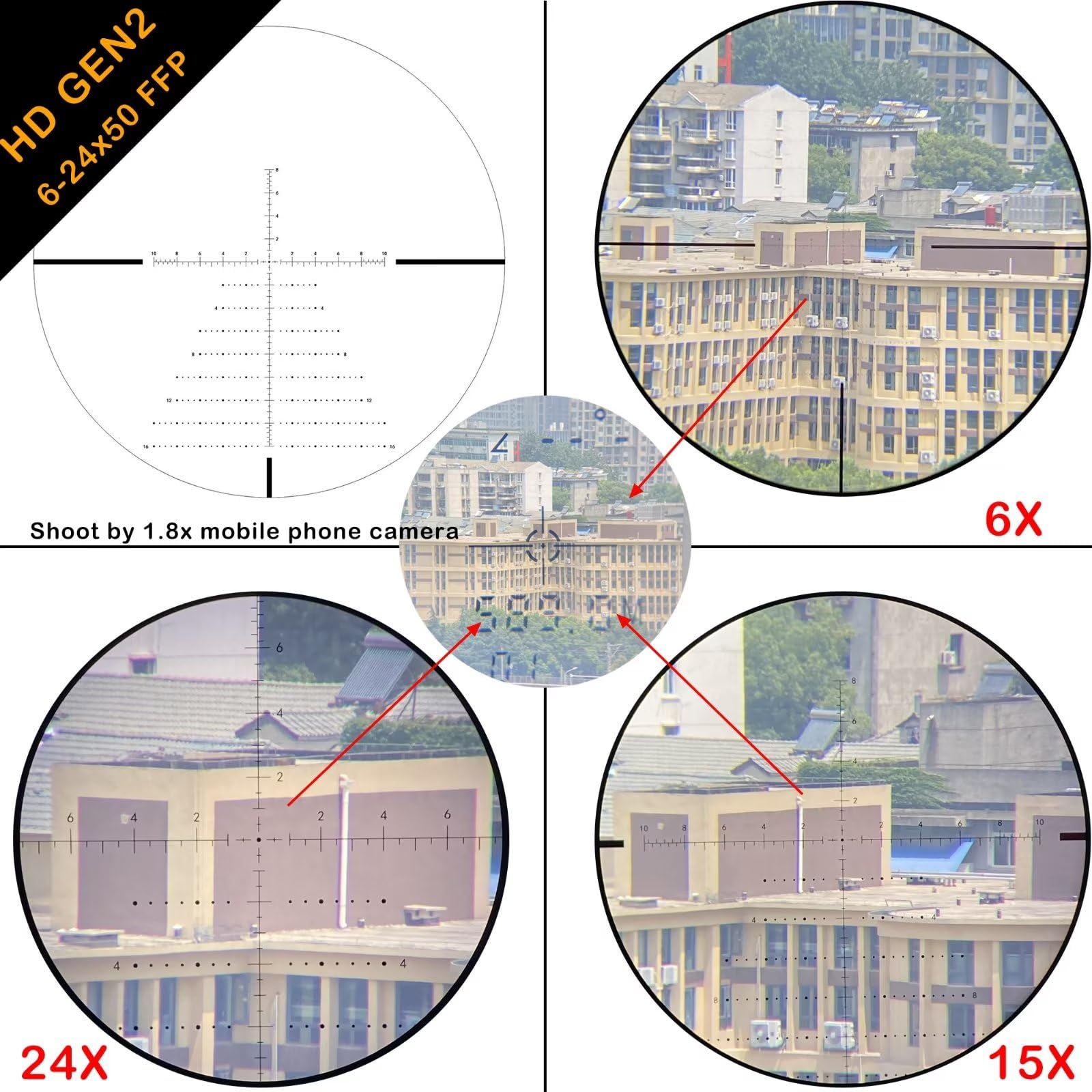 WestHunter Optics HD GEN2 6-24x50 FFP Precisión Miras Telescópicas, Exclusivo para Competiciones Deportivas de Larga Distancia | Zero Stop, Only Optics