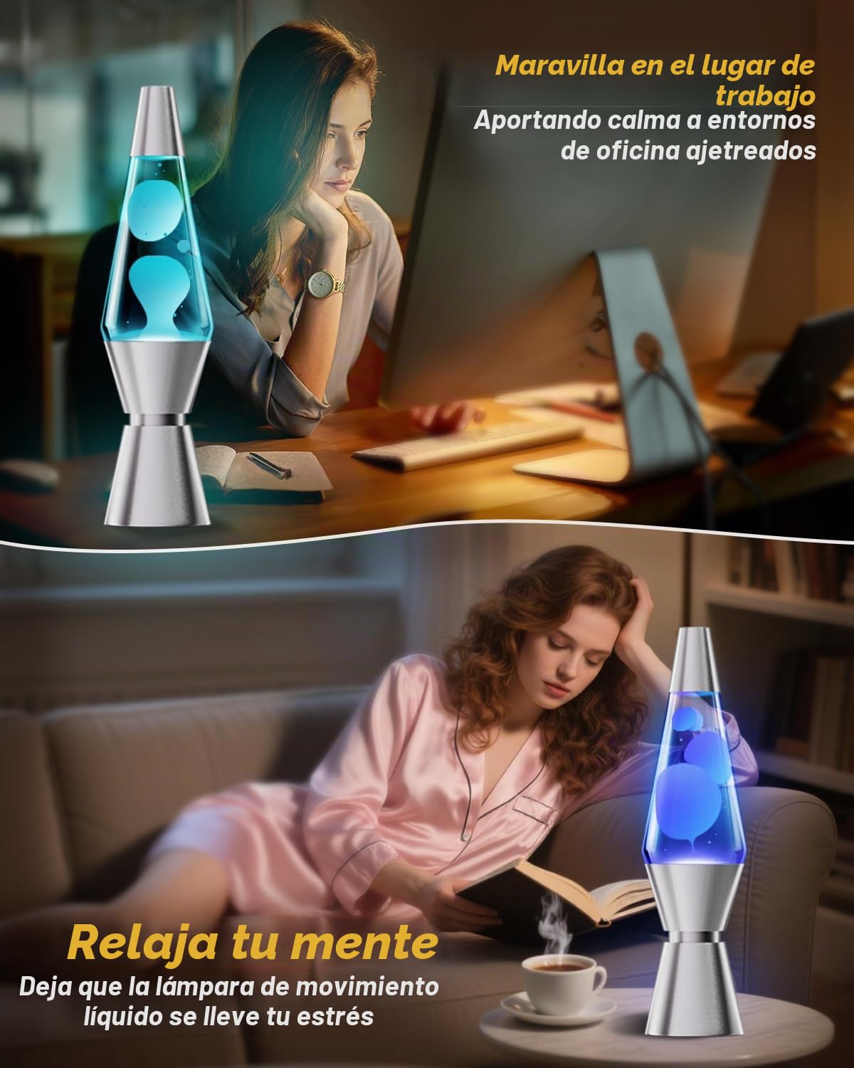 AONESY Lámpara de Lava, Lámparas de Lava para el Alivio del Estrés y Relajación, Lámpara Retro de Decoración del Hogar, Lámpara de Lava de 17 Cambios de Color Grande con Control Remoto para Adultos y