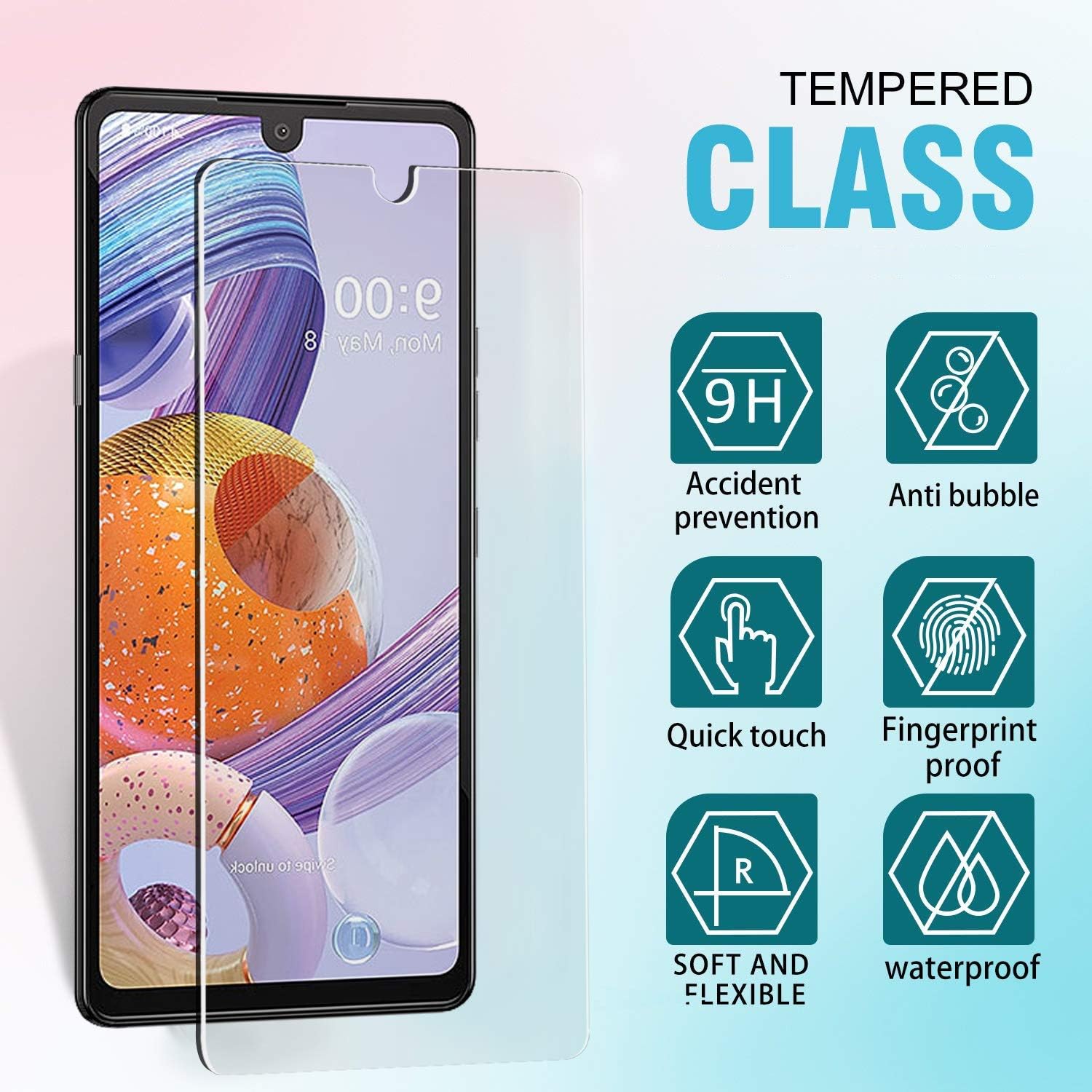 [3 Pack] Ferilinso Tempered Glass for LG Stylo 6 Screen Protector, Tempered Glass Screen Protector for LG Stylo 6 Tempered Glass