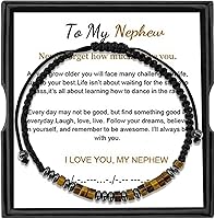 Vista 8 de Pulsera con código morse, regalos de Navidad para hijo, nieto, hija, nieta, sobrino, regalo de cumpleaños inspirador