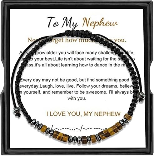 Miniatura 8 de Pulsera con código morse, regalos de Navidad para hijo, nieto, hija, nieta, sobrino, regalo de cumpleaños inspirador