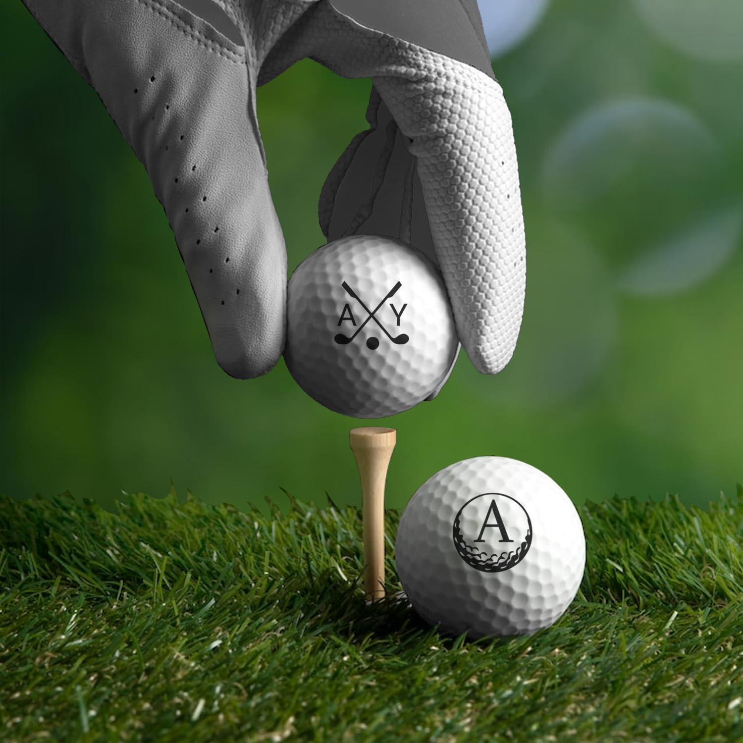 Deironply Golf Ball Stamp-Personalized Golf Ball Stamps, Reusable Waterproof Custom Golf Balls Stamp, for Golfers (Black)