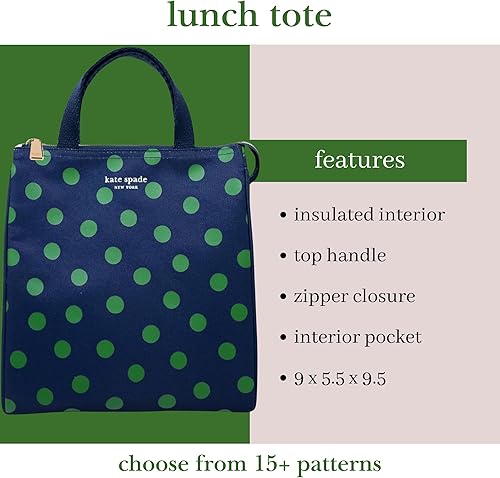 Miniatura 3 de Kate Spade New York Bonita bolsa de almuerzo para mujer, lonchera de gran capacidad, lonchera para adultos con forro interior aislado térmico