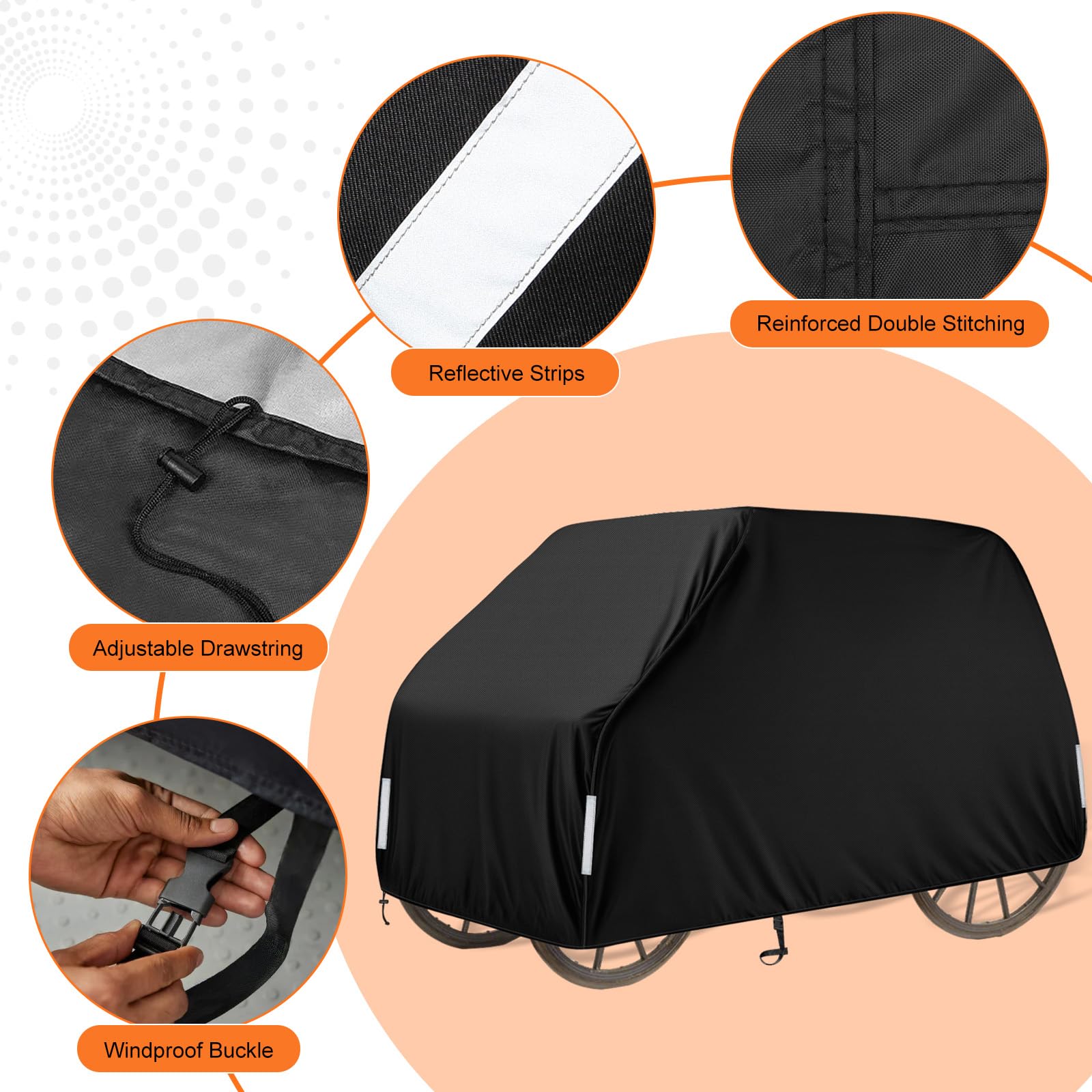 Bâche de protection pour voiture pour chevaux - Tissu Oxford 420D - En coton Oxford - De qualité supérieure - Résistant aux UV - Imperméable à la poussière - Universel
