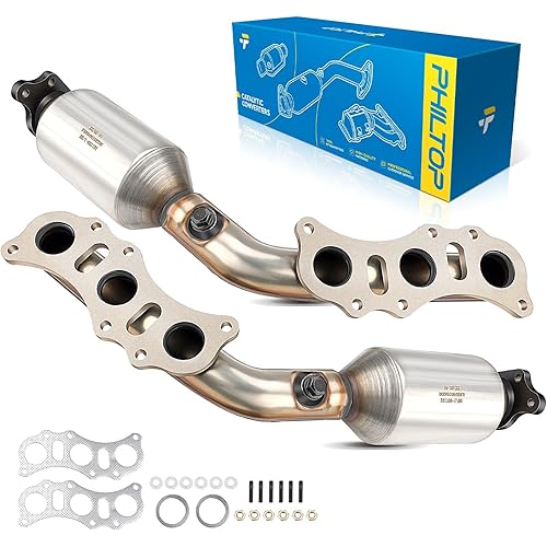 PHILTOP Exhaust Manifold Catalytic Converter Kit Compatible with Toyota, 2005-2008 Tacoma 4.0L, 2003-2009 4Runner/FJ Cruiser 4.0L, 2005-2006 Tundra 4.0L Catalytic Converter 16390, 16391(EPA Compliant)