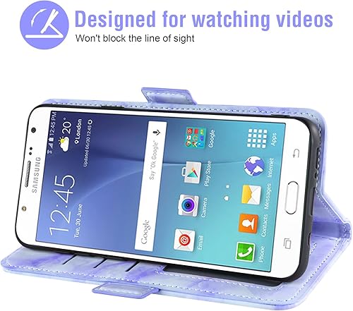 Miniatura 4 de Asuwish Compatible con Samsung Galaxy J7 2015J7 NeoJ7 NxtJ7 Core7J Duos Funda y protector de pantalla de vidrio templado con ranura para tarjetero,